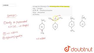 Arrange the following in the increasing order of their basicities I pToluidine II [upl. by Giwdul]