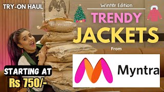 Latest amp Trendy WINTER JACKETS from MYNTRA 🩷  Honest Review Tryon  Gimaashi [upl. by Attiuqehs]