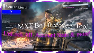 BO3 MXT ALL CLIENT MOD MENU FREE DOWNLOAD CAMOS UNLIMITED LIQUIDS UNLOCK ALL AND MORE ZM amp MP [upl. by Castora]