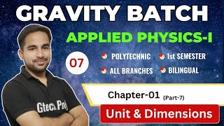 Applied PhysicsI  Chapter01 Unit amp Dimension Part07  Gravity Batch for Polytechnic gtechpoly [upl. by Anawot882]