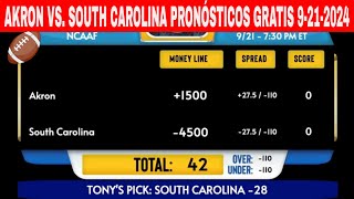 Akron vs South Carolina 9212024 Semana 4 Pronósticos GRATIS de Fútbol Universitario [upl. by Salisbarry]