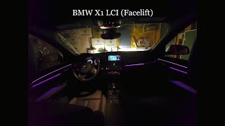 2021 BMW X1 Facelift Interior Ambient Lighting at Night [upl. by Oirrad]