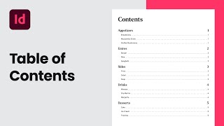 Generate a Table of Contents in InDesign [upl. by Snapp]