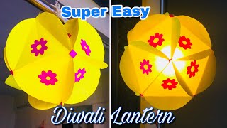 Easy Paper Lantern  Diwali Lantern Making at Home  Diwali Decoration Ideas [upl. by Avrenim412]