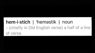 Hemistich or Hem A Stitch [upl. by Tedder]