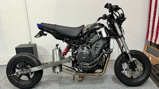 R7 Swapped Grom Rear Wheel and spacers Installed on Custom Evil Swingarm [upl. by Boys]