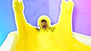 FLUFFY SLIME BATH CHALLENGE [upl. by Idihc]