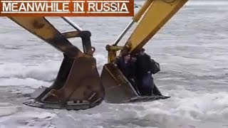 How To Cross A River With Two Excavators [upl. by Aitel351]