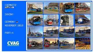 Trams and Buses in Chemnitz  Part4  Germany 2018  Straßenbahnen u Busse in Chemnitz  Teil4 [upl. by Mahda]