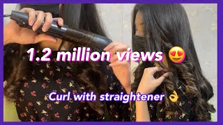 How to do curls with straightener ❤️ [upl. by Mutua]