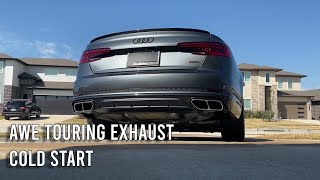 AWE TOURING Exhaust Cold Start on 2019 Audi A4 B9 20T [upl. by Hess]