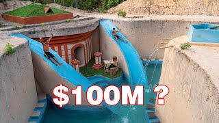 120 Days Building 20M Dollars Underground Luxury House and Swimming Pool with Twin Water Slide Park [upl. by Brigit]