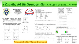 72  Mathe AG Grundschüler  Mathe Olympiade 2023  2024  1 Stufe  Klasse 4 [upl. by Nodnarbal]