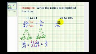 Examples Write a Ratio as a Simplified Fraction [upl. by Luben771]