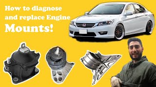 Honda Engine Mounts how to Diagnose and Replace with before and after comparison [upl. by Chapland]