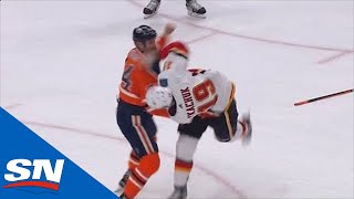 Zack Kassian And Matthew Tkachuk Reignite Feud By Dropping The Gloves [upl. by Nosnibor]