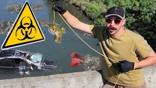 Pesca Magnética em Rio mais Contaminado do Brasil [upl. by Dnyletak]