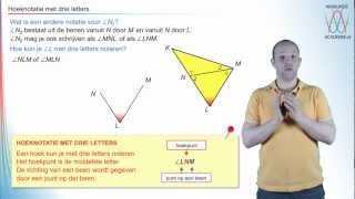 Hoeken  drieletterhoeknotatie  WiskundeAcademie [upl. by Neelyhtak]