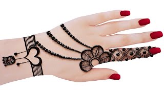 Heart shape Easy Simple Backhand Mehndi designStylish Mehndi designsMehandi ka designMehandiHenna [upl. by Assilev]