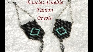 TUTO BOUCLES DOREILLE FANION Tissage Peyote [upl. by Gierc]