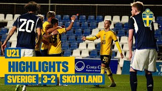 Highlights U21  Sverige – Skottland 32  Roony Bardghji med rekordmål [upl. by Neehahs913]