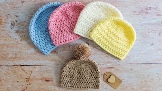 How to Crochet a Baby Hat A QUICK and EASY Tutorial [upl. by Stanton]