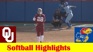 1 Oklahoma vs 24 Kansas Softball Game 1 Highlights March 28 2024 [upl. by Yve228]