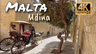 Malta Mdina and Rabat Walking tour 4k [upl. by Odidnac196]