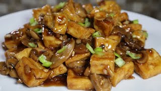 TOFU AND MUSHROOMS WITH OYSTER SAUCE  Simple and Easy Recipe [upl. by Aelhsa]