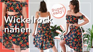 Super einfachen WICKELROCK selber nähen 💃🏻 DIY ohne Schnittmuster für AnfängerInnen [upl. by Mieka]