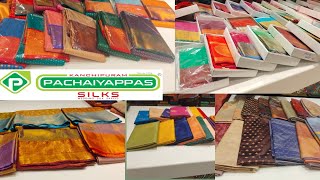 T Nagar Pachaiyappas Silks 5 to 50 offer Wedding silks Sarees Art SilkTissueSoft silk Sarees [upl. by Oniskey]