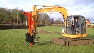 p220 Excavator Post driver 5ton upwards Working on Case Excavator [upl. by Smiga]