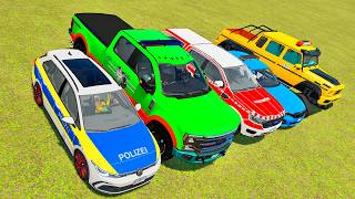 NEW MAP SECTION OFFROAD COLORFUL POLICE CARSCOLORFUL SUPER CARSREACHING THE END POOL ROAD FS22 [upl. by Mixam]