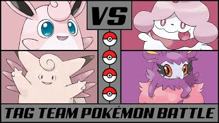 WIGGLYTUFF amp CLEFABLE vs AROMATISSE amp SLURPUFF  Pokémon Double Battle [upl. by Meggs]