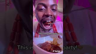 how eat at a party by Enioluwa Official tiktok food [upl. by Adirehs]