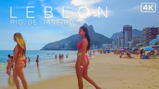 🇧🇷 Rio de Janeiro BEACH Leblon District Brazil  4K 2022 [upl. by Halla951]