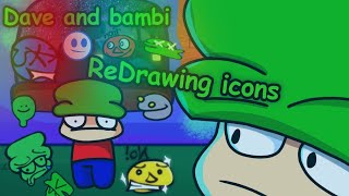 ReDrawing FNF Dave and bambi icons [upl. by Ecnadnac400]