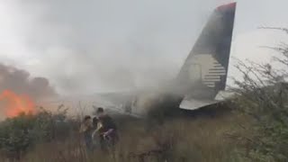 Passengers capture dramatic footage of Aeroméxico plane crash [upl. by Akram24]