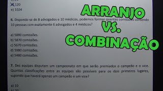 ANÁLISE COMBINATÓRIA  8 QUESTÕES CONCURSO [upl. by Dduj649]