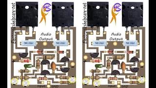 2 transistor amplifier circuit diagram using 2sc5200 and 2sa1943 transistors [upl. by Omarr692]