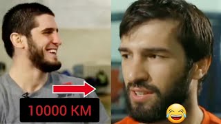 Islam makhachev funny reaction to zubaira tukhugov on 10000 KM [upl. by Herb]