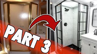 PART 3  How to Remodel Your RV Shower to Look Like THIS  Building the Sub walls and Finish Walls [upl. by Silohcin]