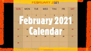 February 2021 Calendar Template by Calendarprintablescom [upl. by Yecaj]