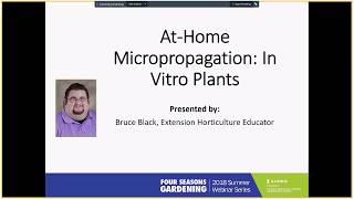 At Home Micropropagation In Vitro Plants  2018 Four Seasons Gardening Webinar [upl. by Eiggem]