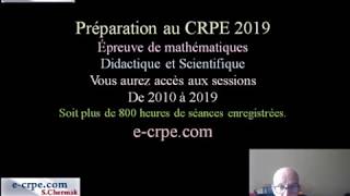 CRPE 2019 PRÉPARATION À LÉPREUVE DE MATHÉMATIQUES [upl. by Faustina]