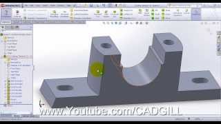 Plummer Block Video Tutorial SolidWorks Part 01  Casting [upl. by Tterrag80]