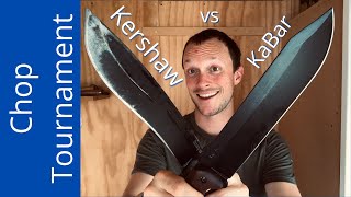 KaBar Becker BK9 vs Kershaw Camp 10 Knife  The Great Chop Tournament [upl. by Lohcin898]