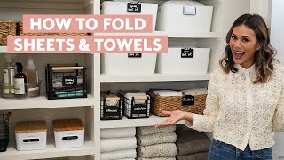 5 Organization Tips for a ClutterFree Linen Closet  How To Fold Towels amp Sheets  Real Simple [upl. by Heigho]