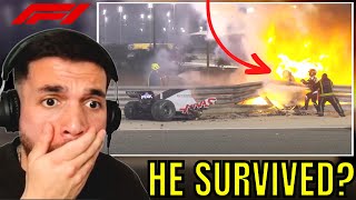 NON MOTORSPORT FAN Reacts To Grosjeans Insane Fireball Crash  Formula 1 Drive To Survive [upl. by Notyard653]