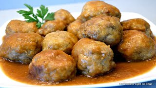 Receta de Albondigas en Salsa Española explicada Paso a Paso [upl. by Kramal]